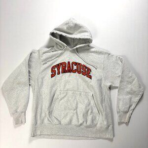 Syracuse University Champion Reverse Weave Pullover Hoodie Gray Sz L